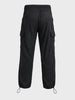 Men's Black Baggy Fit Textured Utility Cargo