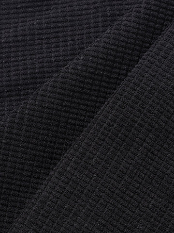 Men's Black Baggy Fit Textured Utility Cargo