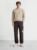 Men's Brown Baggy Fit Textured Utility Cargo