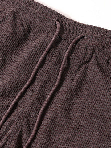 Men's Brown Baggy Fit Textured Utility Cargo