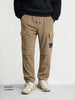 Men's Grey Baggy Fit Textured Utility Cargo