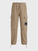 Men's Grey Baggy Fit Textured Utility Cargo