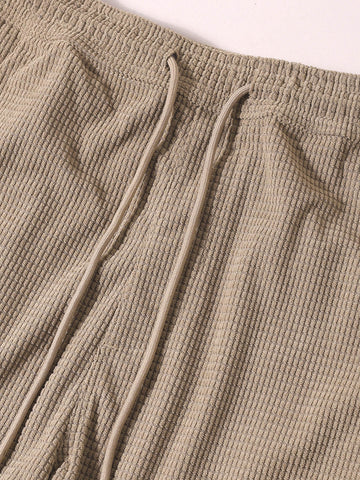 Men's Grey Baggy Fit Textured Utility Cargo