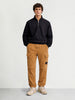 Men's Khaki Baggy Fit Textured Utility Cargo