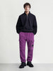 Men's Purple Baggy Fit Textured Utility Cargo