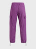 Men's Purple Baggy Fit Textured Utility Cargo