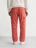 Men's Red Baggy Fit Textured Utility Cargo