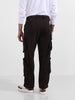 Men's Brown Baggy Fit Textured Utility Cargo
