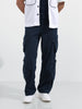 Men's Blue Baggy Fit Textured Utility Cargo