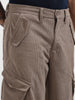 Men's Grey Baggy Fit Textured Utility Cargo