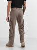 Men's Grey Baggy Fit Textured Utility Cargo