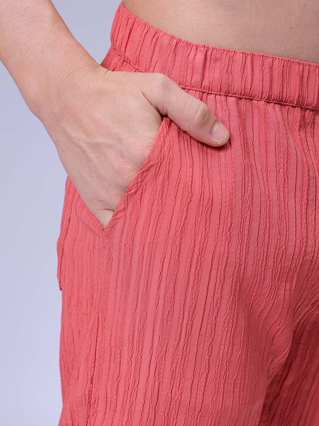 Men's Maroon Loose Fit Resort Wear Trousers