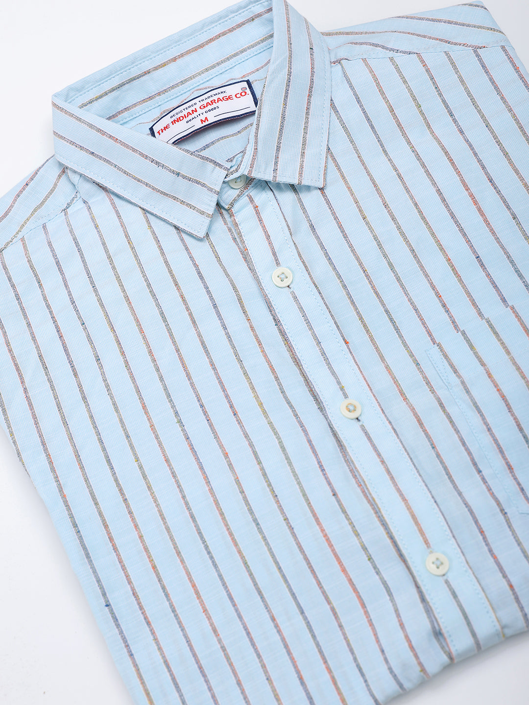 Men's Blue Slim Fit Striped Casual Shirt