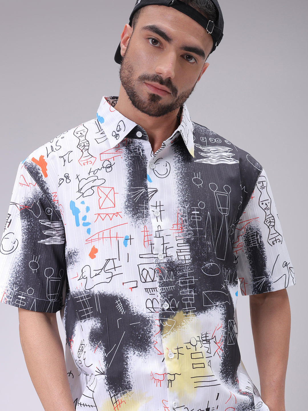 Men's White Boxy Fit Kidult Shirt