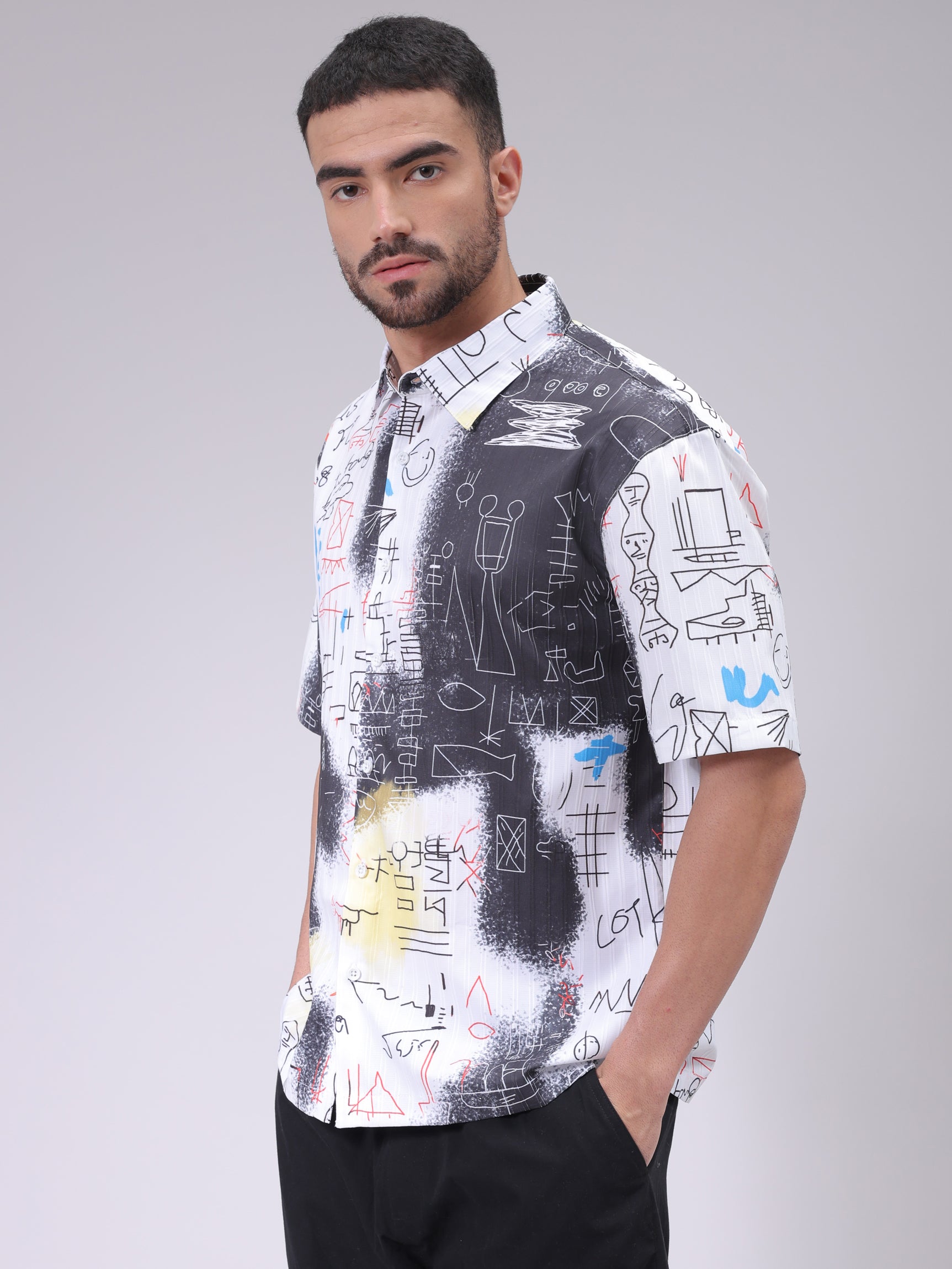 Men's White Boxy Fit Kidult Shirt