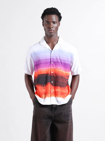Men's Multicolor Oversized Fit Printed Print Shirt
