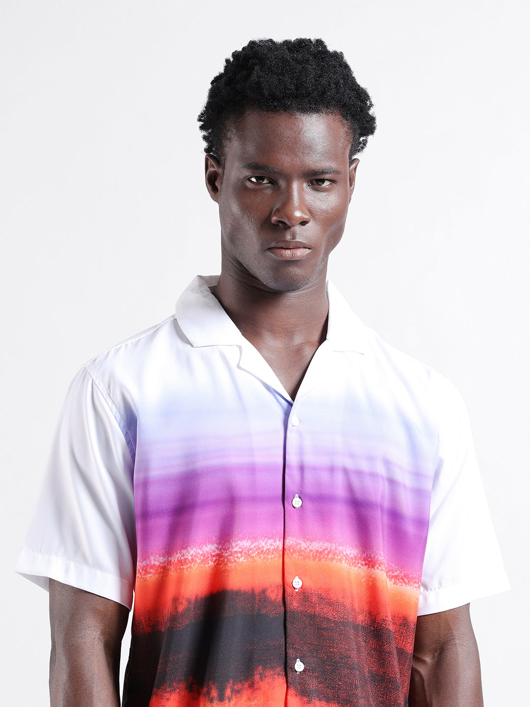 Men's Multicolor Oversized Fit Printed Print Shirt