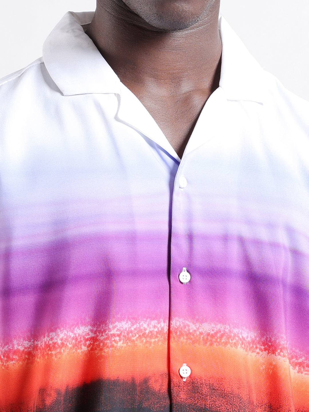 Men's Multicolor Oversized Fit Printed Print Shirt