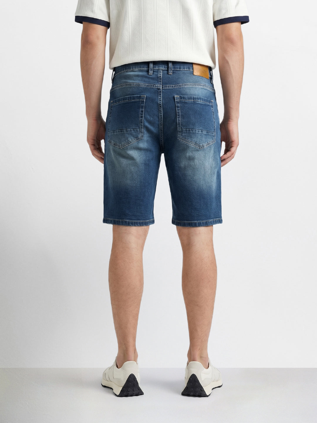 Men's Blue Regular Fit Solid Casual Shorts