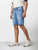 Men's Blue Regular Fit Solid Casual Shorts