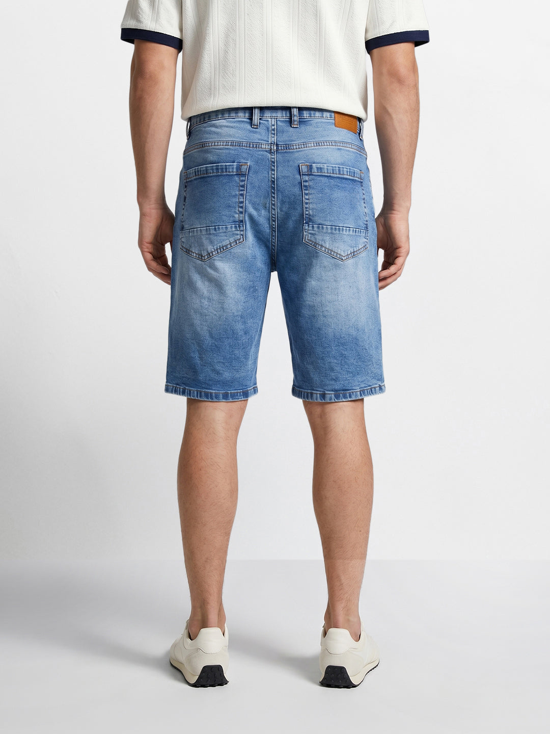 Men's Blue Regular Fit Solid Casual Shorts