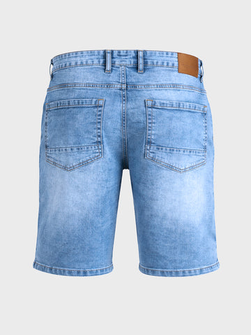 Men's Blue Regular Fit Solid Casual Shorts