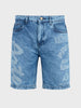Men's Blue Regular Fit Printed Retro Wear Shorts