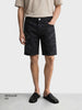 Men's Black Regular Fit Printed Retro Wear Shorts