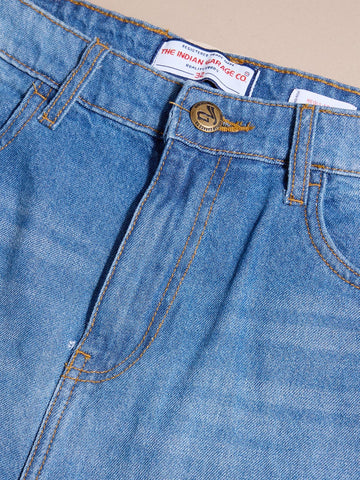 Men's Blue Regular Fit Solid Casual Shorts
