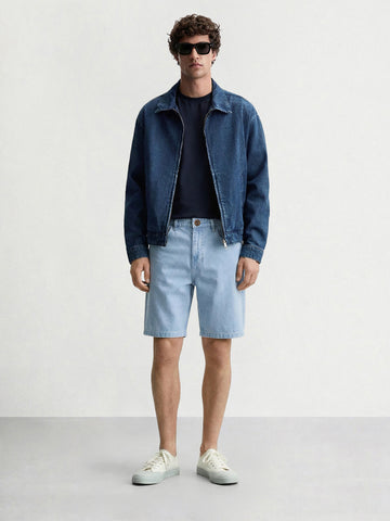 Men's Blue Regular Fit Solid Casual Shorts