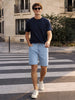 Men's Blue Regular Fit Solid Casual Shorts