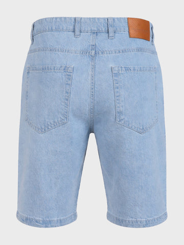 Men's Blue Regular Fit Solid Casual Shorts