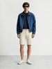 Men's White Regular Fit Solid Casual Shorts
