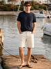 Men's White Regular Fit Solid Casual Shorts