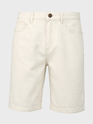 Men's White Regular Fit Solid Casual Shorts