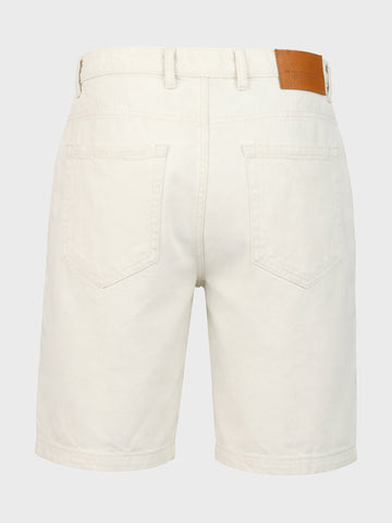 Men's White Regular Fit Solid Casual Shorts