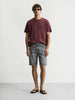 Men's Grey Regular Fit Solid Casual Shorts