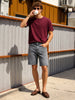 Men's Grey Regular Fit Solid Casual Shorts