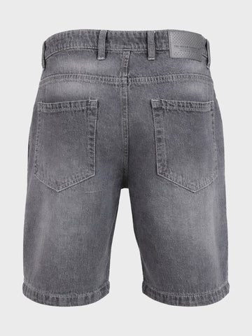 Men's Grey Regular Fit Solid Casual Shorts