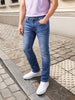 Men's Blue Skinny Fit Solid Casual Jeans