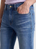Men's Blue Skinny Fit Solid Casual Jeans