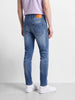 Men's Blue Skinny Fit Solid Casual Jeans