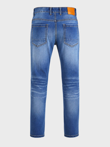 Men's Blue Skinny Fit Solid Casual Jeans