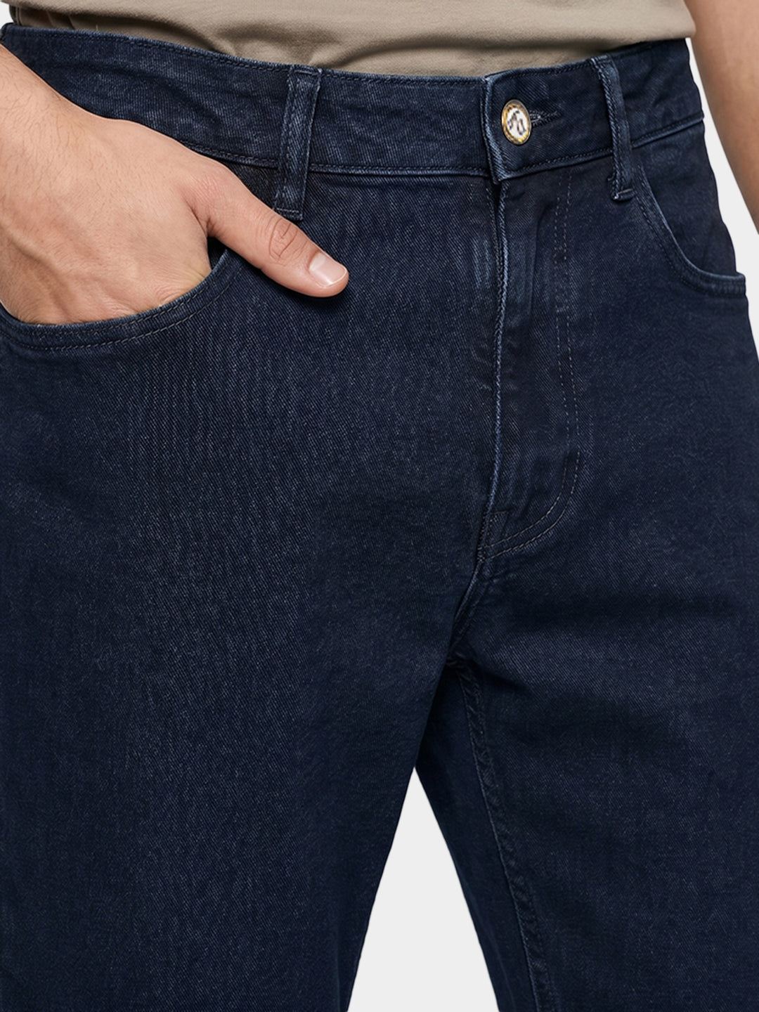 Men's Blue Slim Fit Solid Casual Jeans