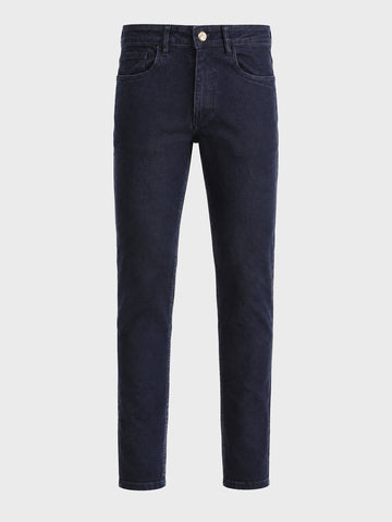 Men's Blue Slim Fit Solid Casual Jeans
