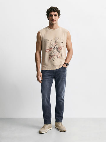 Men's Blue Slim Fit Solid Casual Jeans