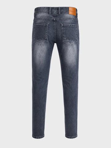 Men's Blue Slim Fit Solid Casual Jeans