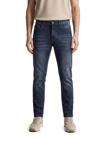 Men's Blue Slim Fit Solid Casual Jeans