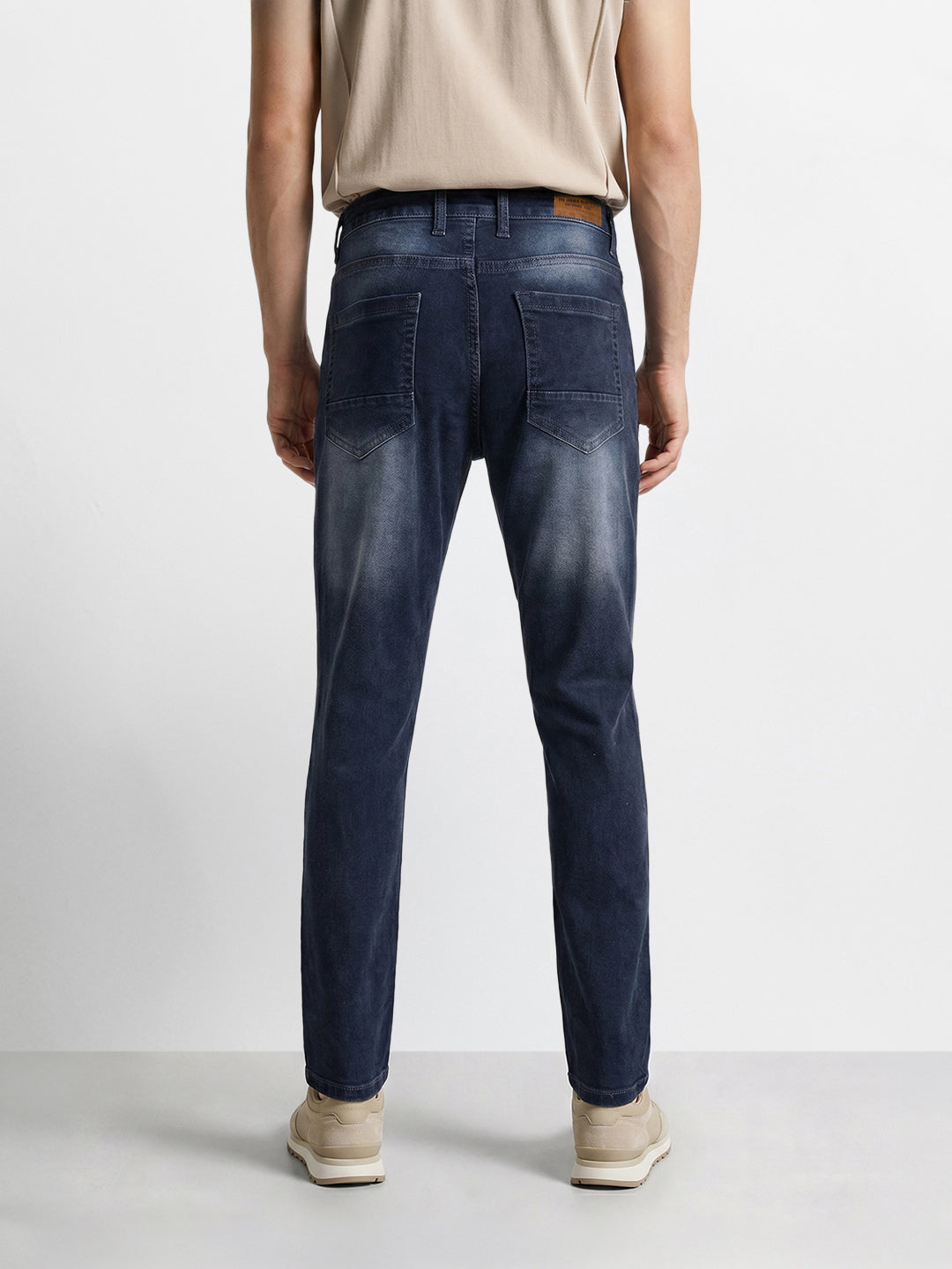 Men's Blue Slim Fit Solid Casual Jeans