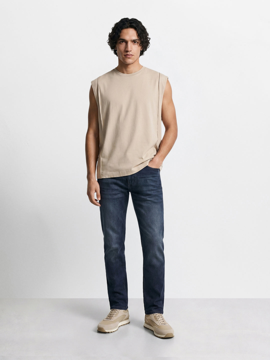 Men's Blue Slim Fit Solid Casual Jeans